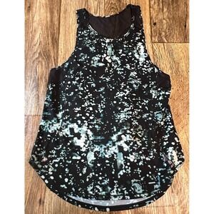 Lululemon Tank Top Small Spatter Print Black Blue Green Lightweight